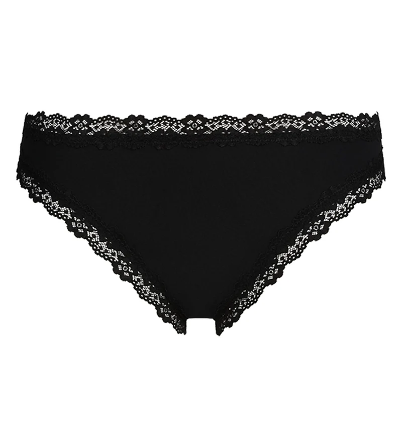 Culotte femme invisible en microfibre et dentelle Noir Dim