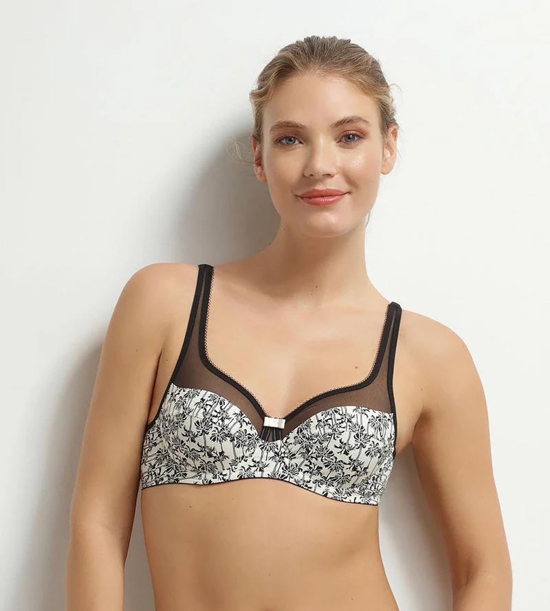 Soutien-gorge emboîtant en microfibre et tulle à palmiers Generous