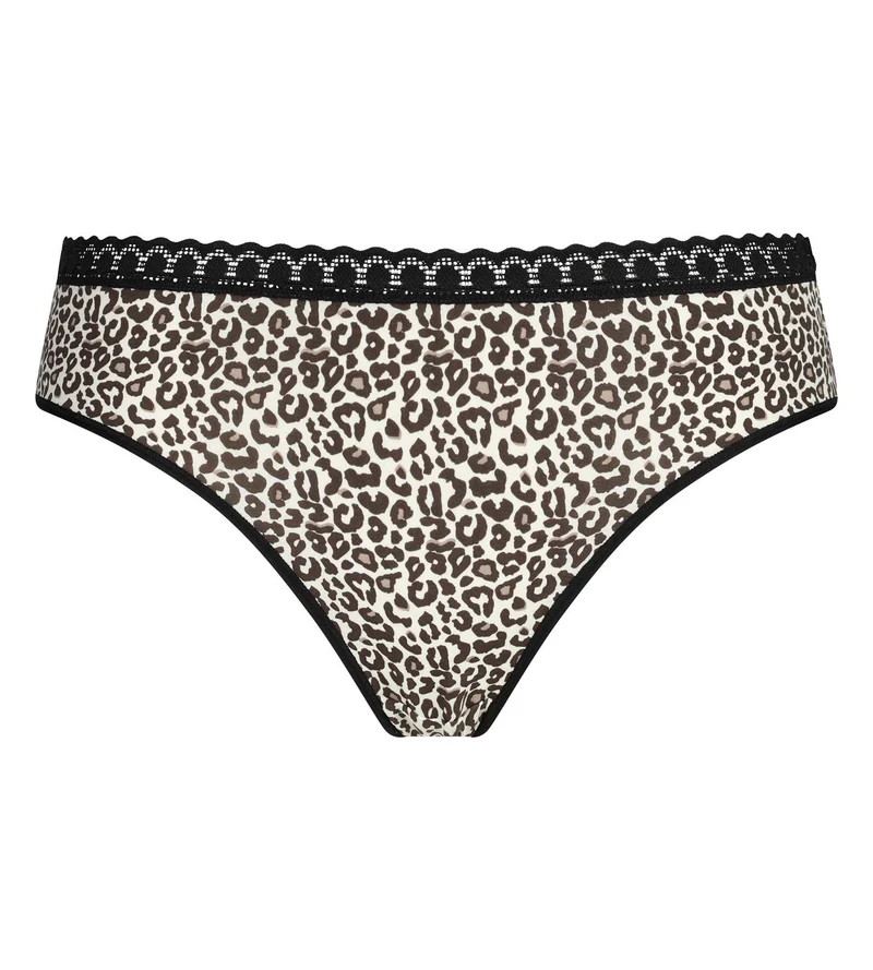 String en microfibre et dentelle léopard Daily Micro