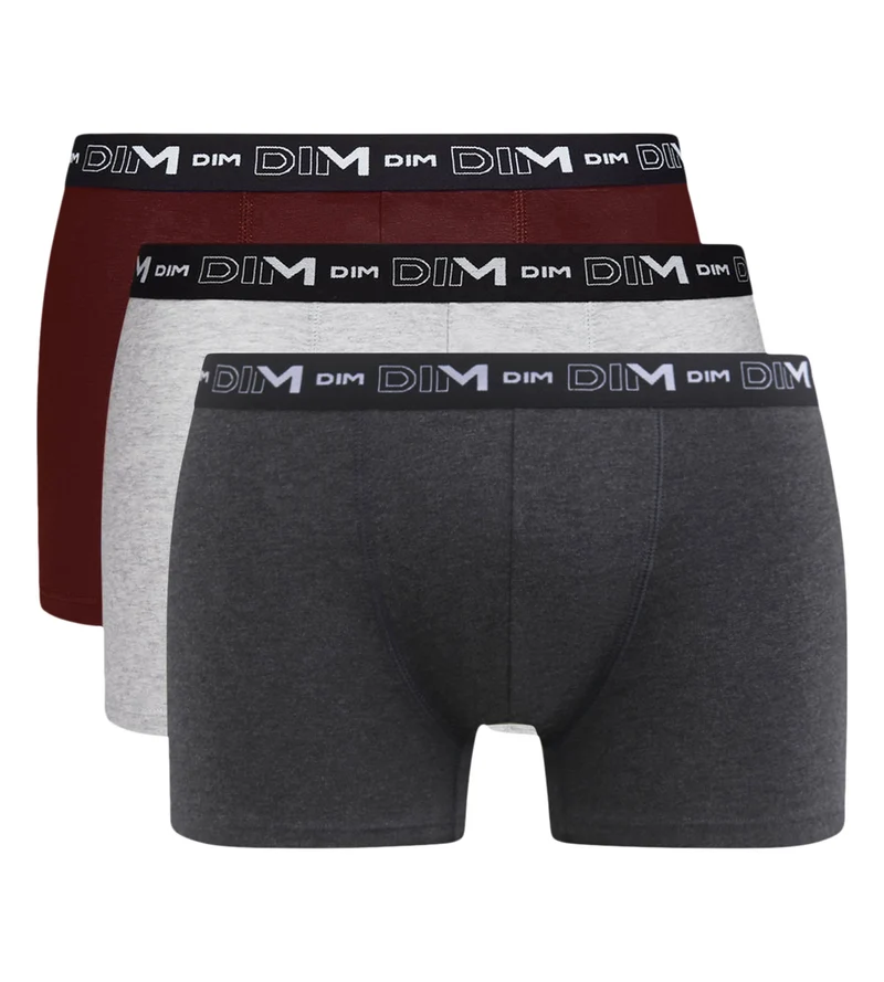 Lot de 3 boxers homme Cendre Dim Coton Stretch