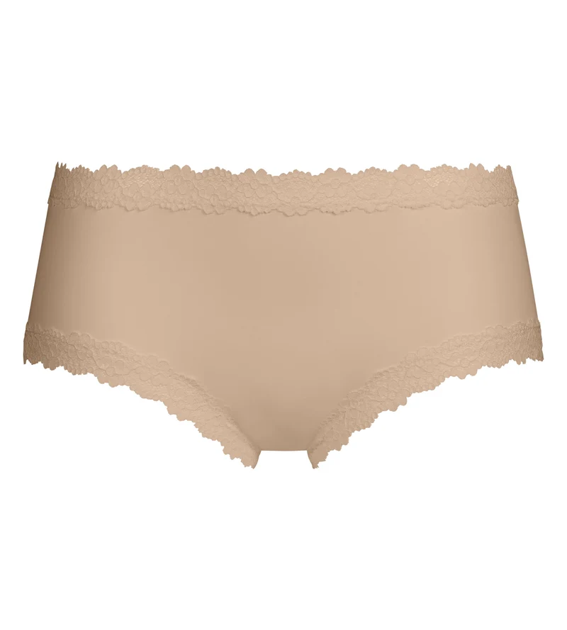 Boxer femme en microfibre et dentelle Nude Dim