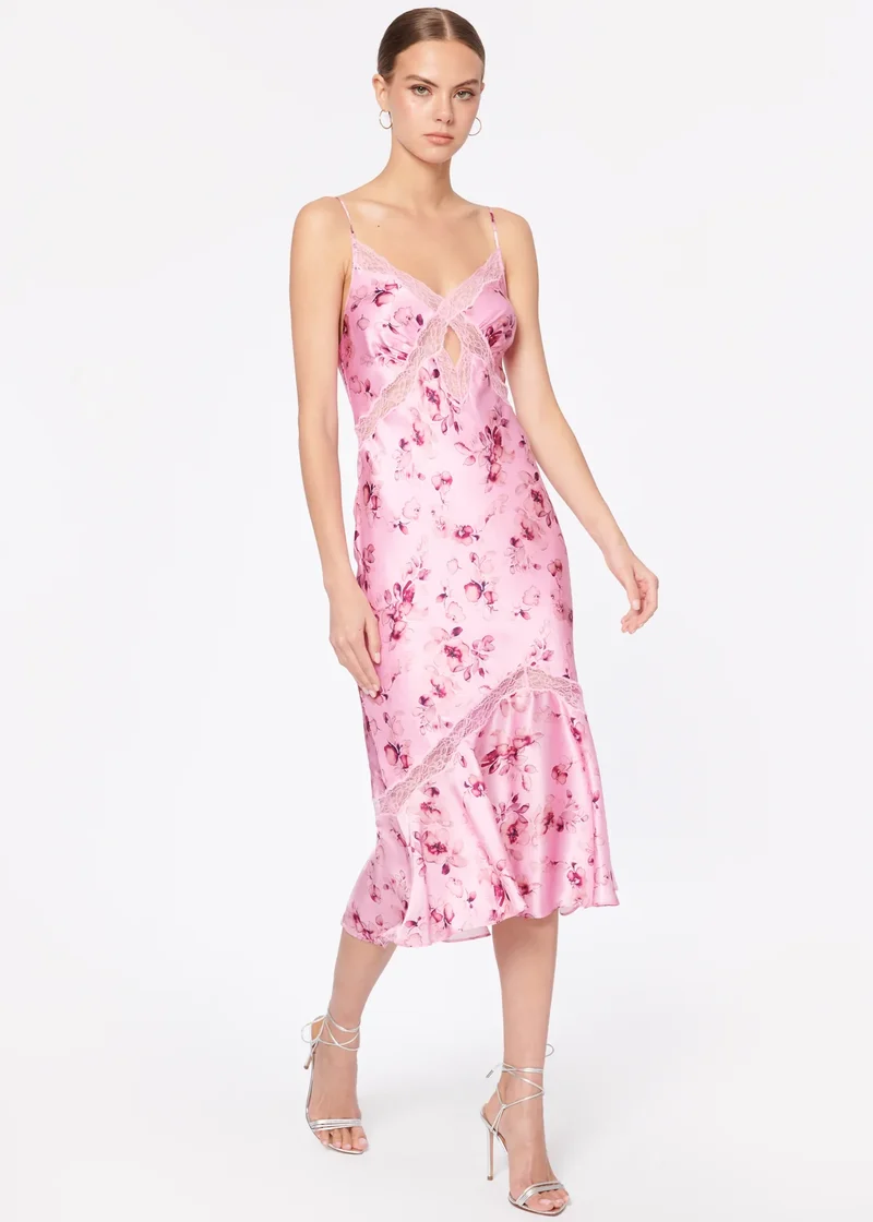 Robe Florentina rose en soie
