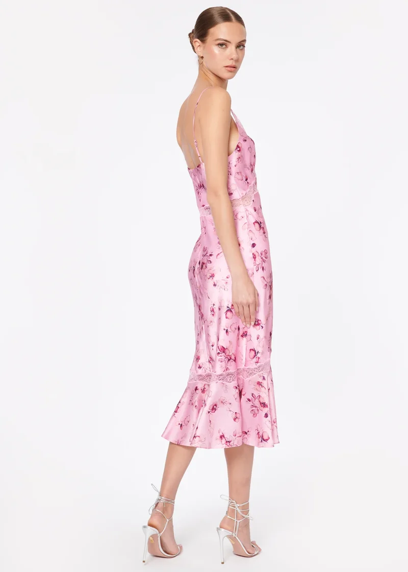 Robe Florentina rose en soie