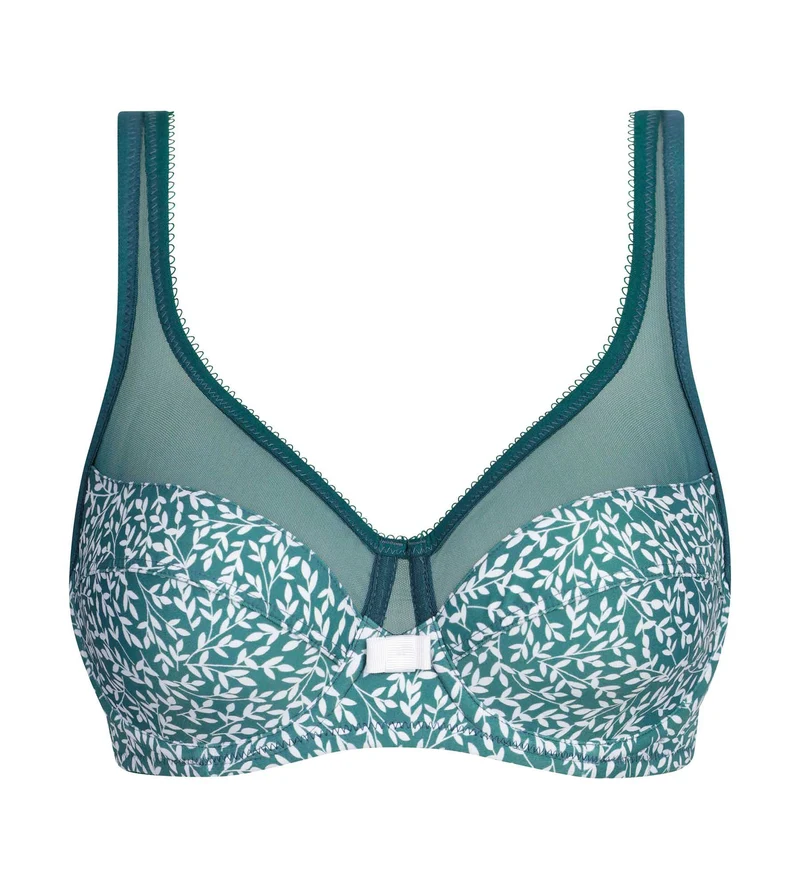 Soutien-gorge emboîtant en microfibre et tulle Vert Hydro Generous