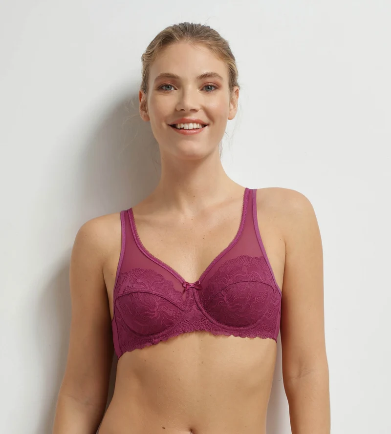 Soutien-gorge emboîtant dentelle Rouge Sangria Generous Essentiel