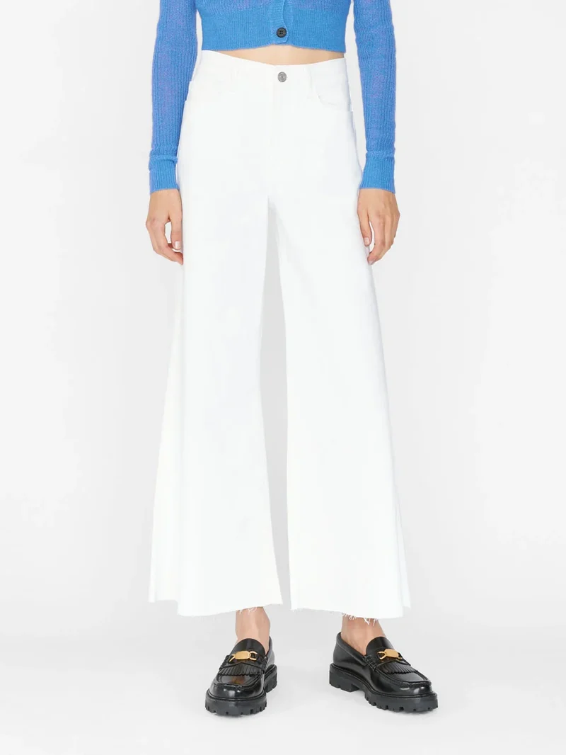 Jeans Palazzo Crop - Blanc