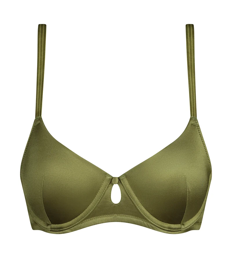 Soutien-gorge paddé à armatures Vert Kaki Silk Radiance