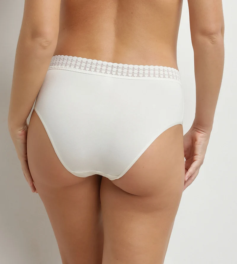 Culotte haute femme en coton Ivoire Daily Coton