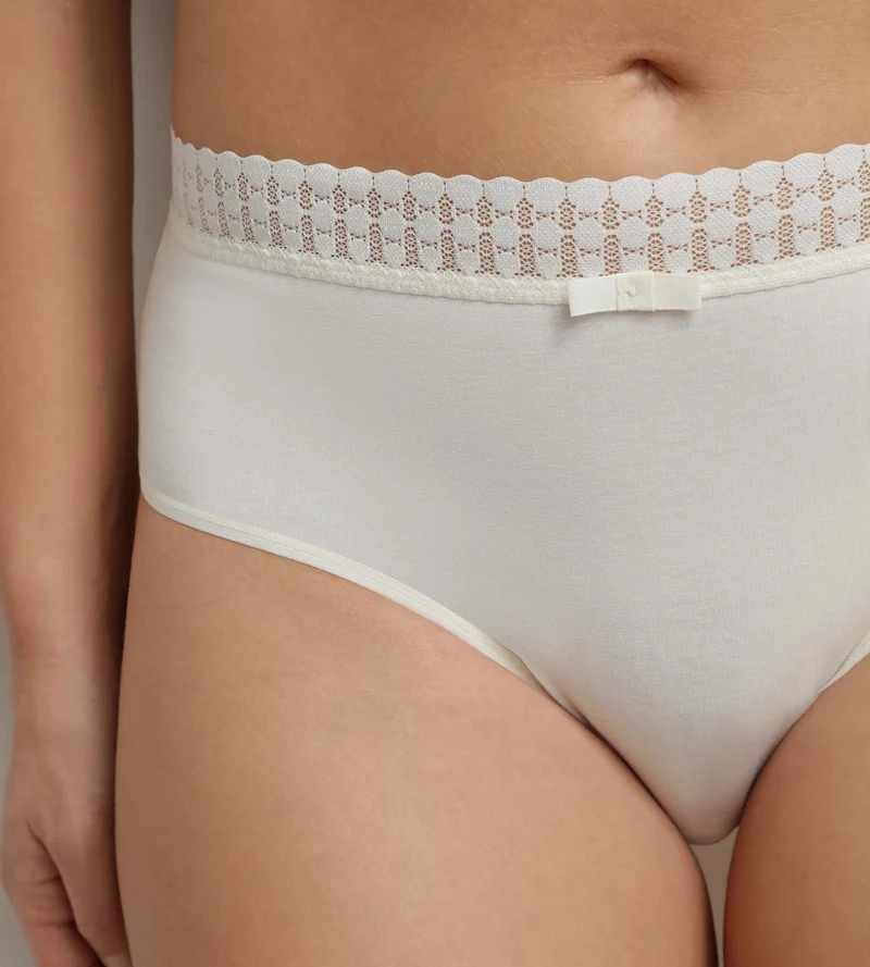 Culotte haute femme en coton Ivoire Daily Coton