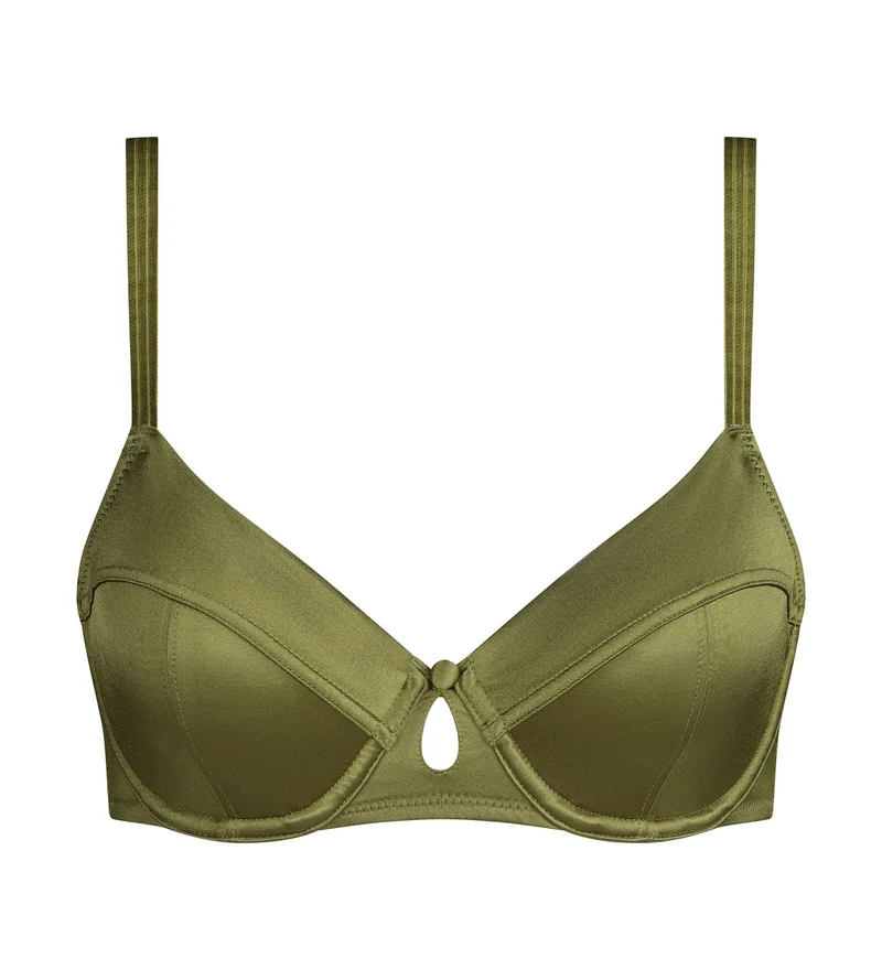 Soutien-gorge corbeille à armatures Vert Kaki Silk Radiance