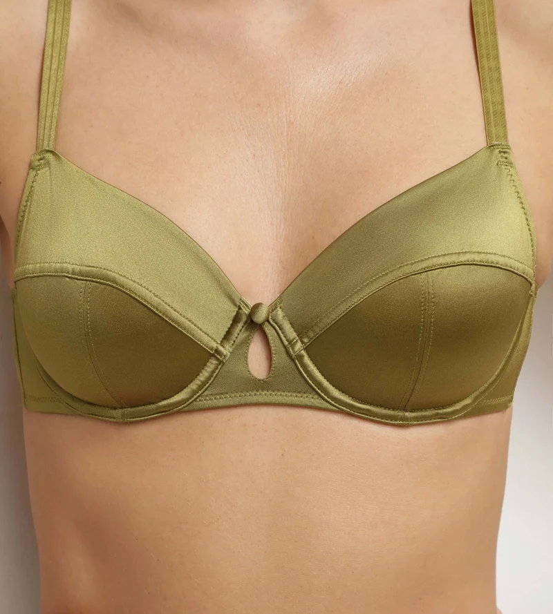 Soutien-gorge corbeille à armatures Vert Kaki Silk Radiance
