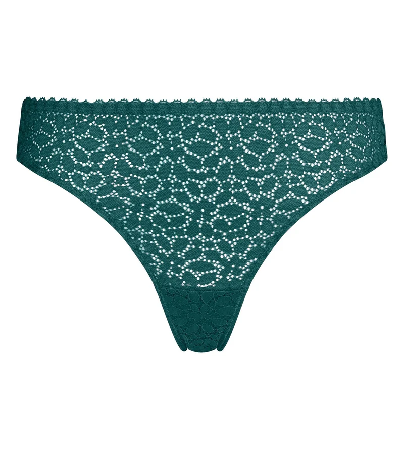 Tanga femme en dentelle vert émeraude Daily Dentelle