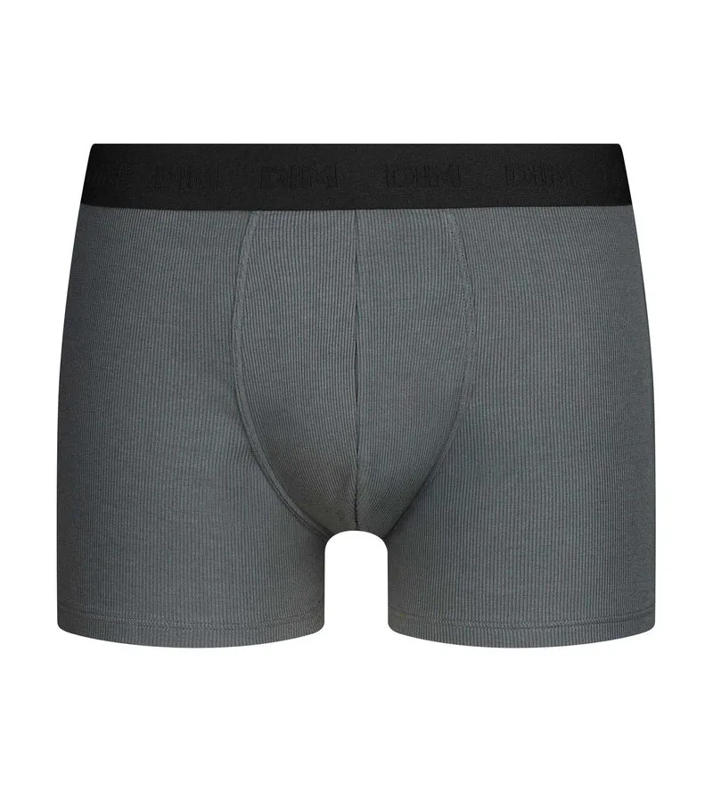 Boxer homme en coton modal côtelé Gris Acier Dim Élégant