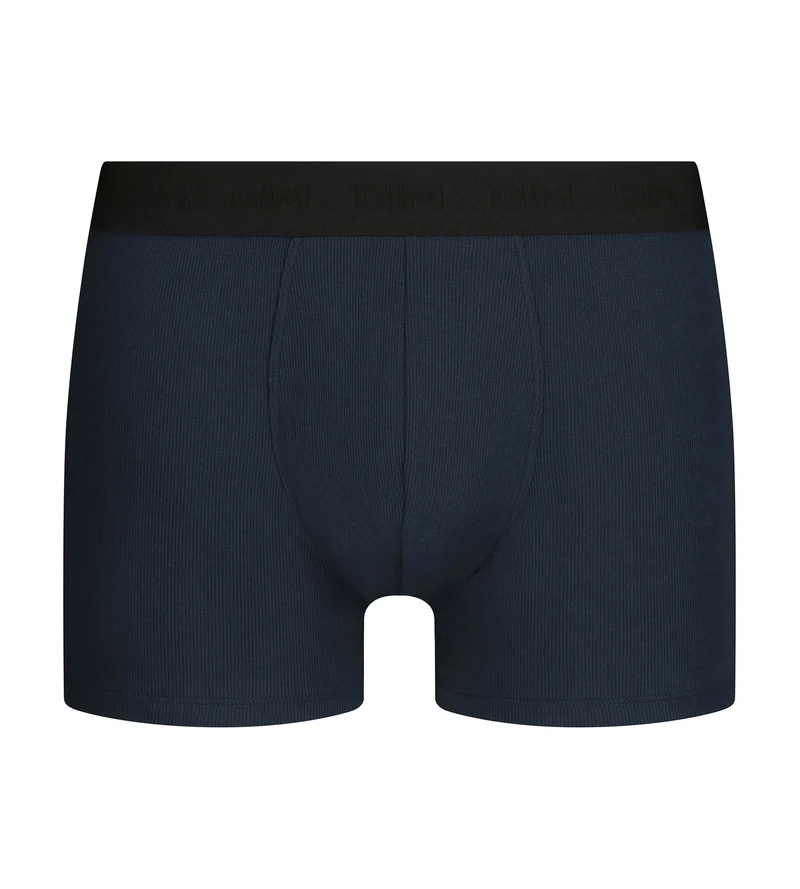 Boxer homme en coton modal côtelé Bleu Minuit Dim Élégant
