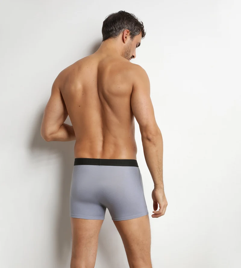 Boxer homme en coton modal piqué Gris Poudre Dim Smart