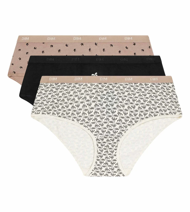 Lot de 3 boxers femme coton stretch motif palmier Les Pockets
