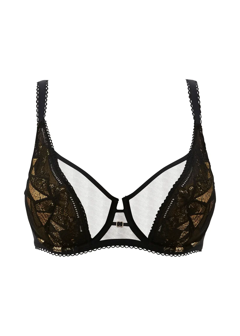 Soutien-gorge corbeille Désiré Noir & Lurex Cuivré