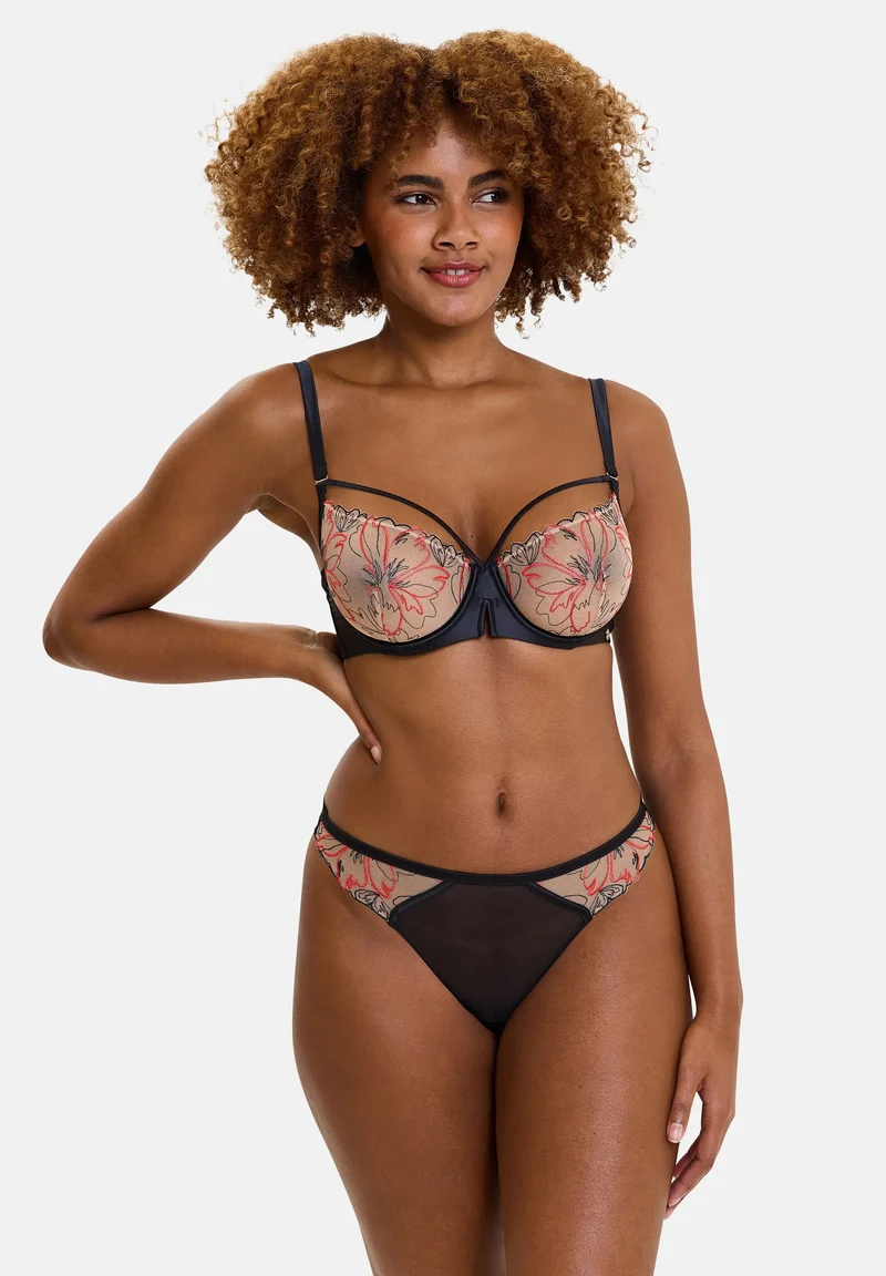 Tanga Alberta Noir & Rouge Poppy