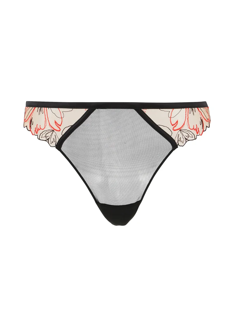 Tanga Alberta Noir & Rouge Poppy