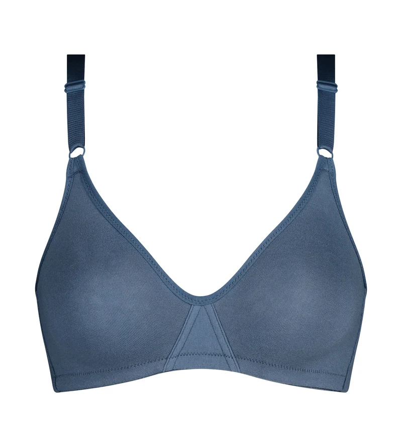Soutien-gorge triangle sans armature coton Bleu Cendré Dim Daily