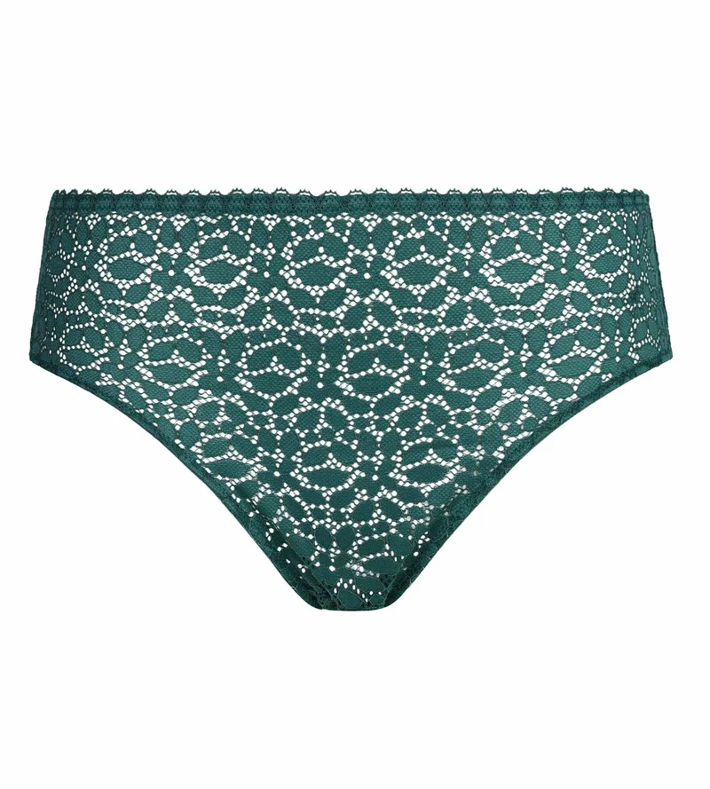 Culotte midi en dentelle florale vert émeraude Daily Dentelle