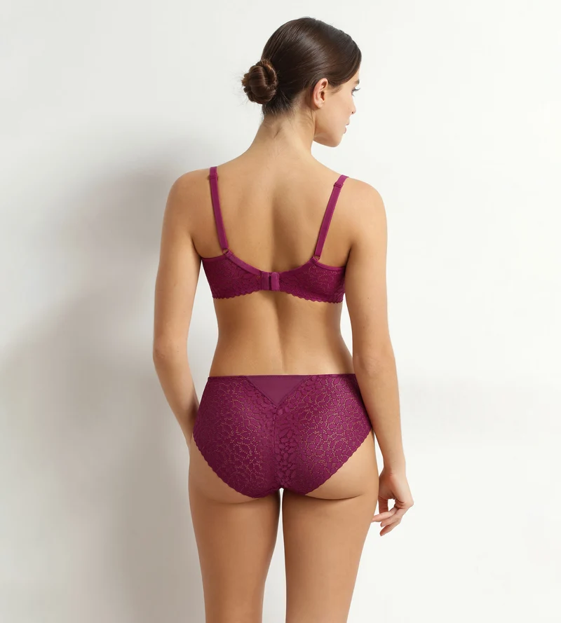 Soutien-gorge sans armatures en dentelle florale fruits rouges Daily Dentelle