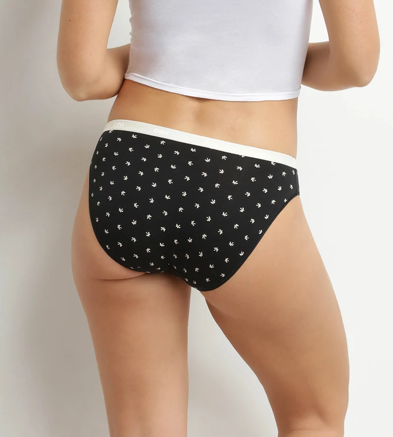 Lot de 5 slips femme coton stretch motif tropical Les Pockets