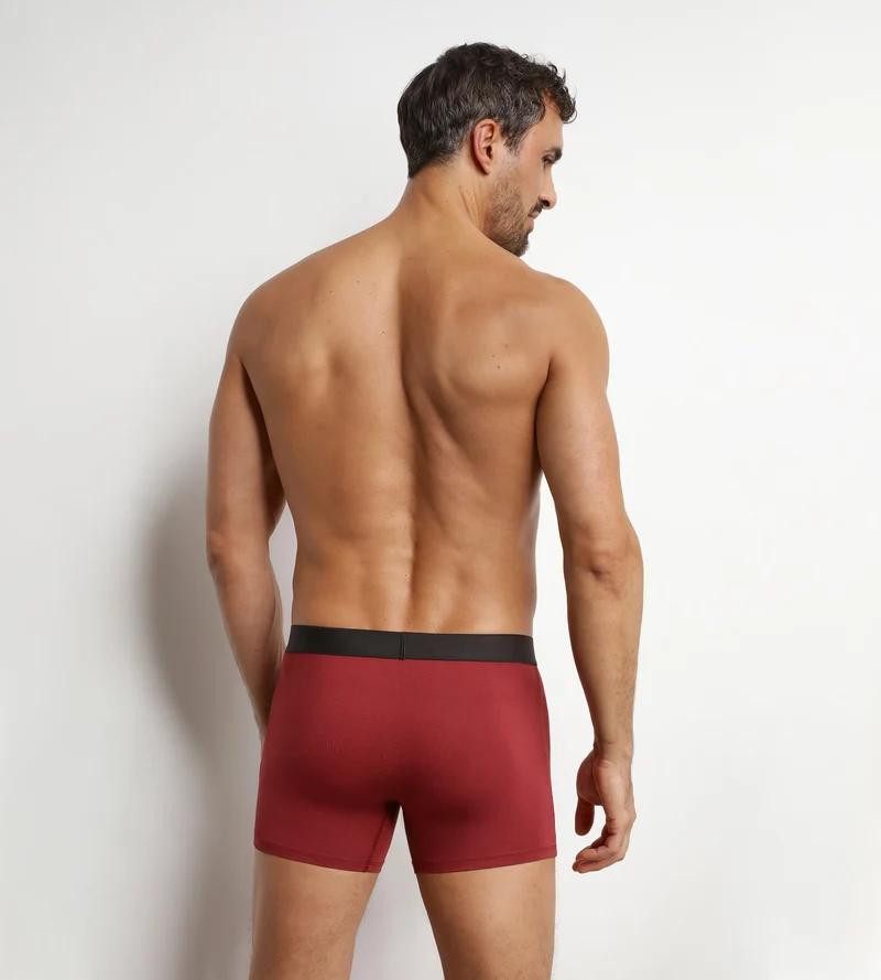 Lot de 3 boxers homme en coton Noir Kaki Rouge Ultra doux