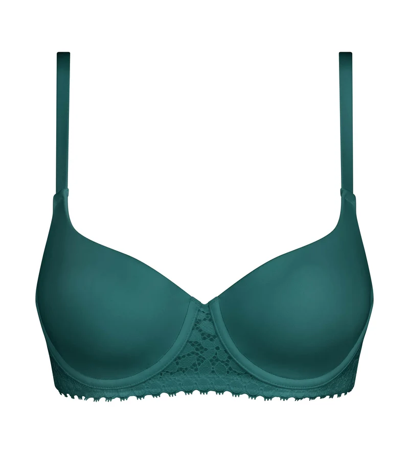 Soutien-gorge corbeille à armatures en microfibre vert Daily Dentelle