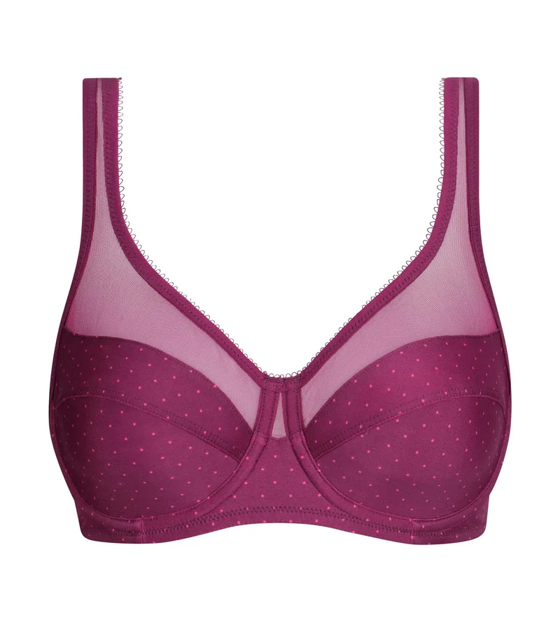 Soutien-gorge emboîtant en microfibre et tulle à pois Generous