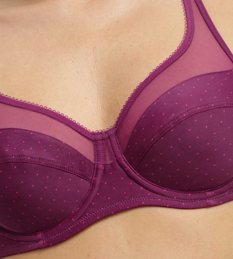 Soutien-gorge emboîtant en microfibre et tulle à pois Generous