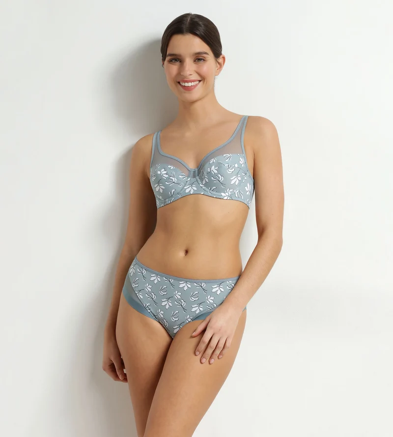 Soutien-gorge emboîtant en microfibre et tulle Sauge Fleurie Generous