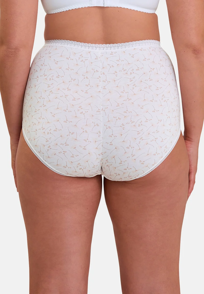 Lot de 2 culottes Classique Coton Blanc et Imprimé Floral