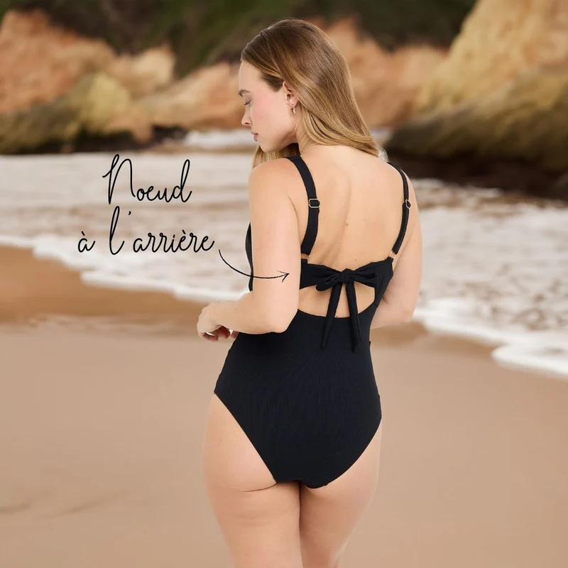 Maillot de bain 1 pièce post-opératoire noir Malou