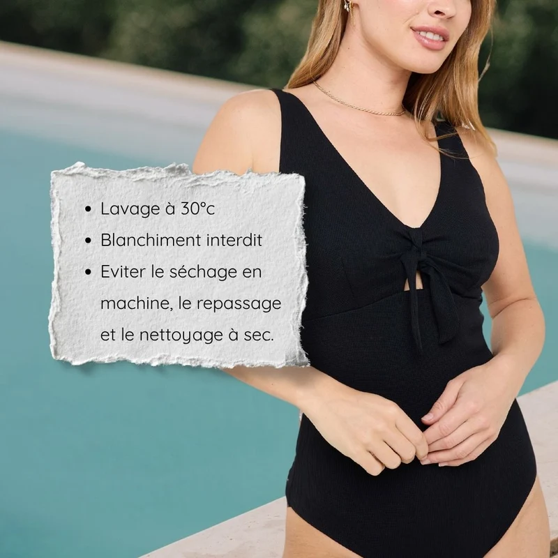 Maillot de bain 1 pièce post-opératoire noir Malou