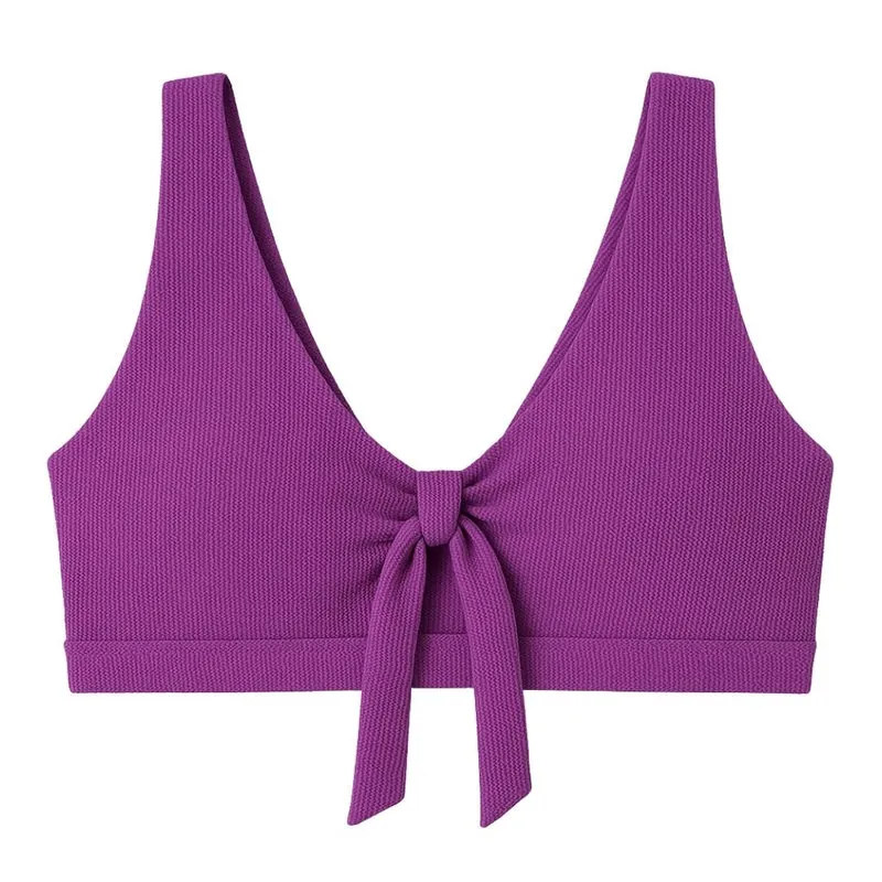Haut de maillot de bain post-opératoire violet Malou