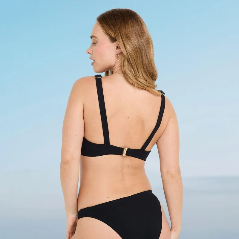 Haut de maillot de bain post-opératoire noir Malou