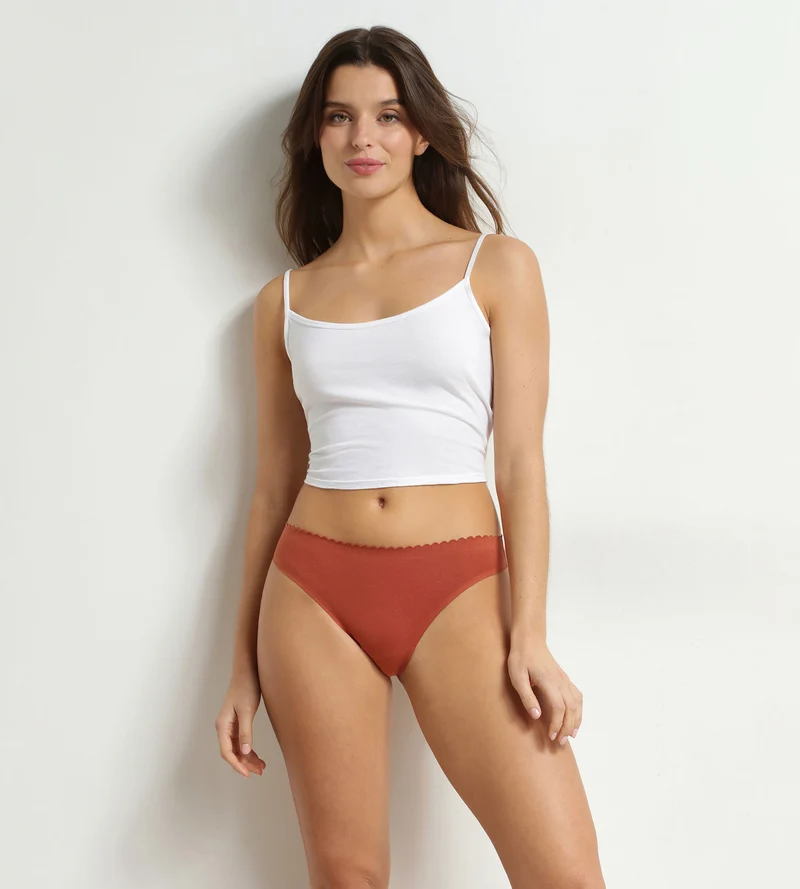 Lot de 2 tangas femme Blanc et Brun Body Touch Easy
