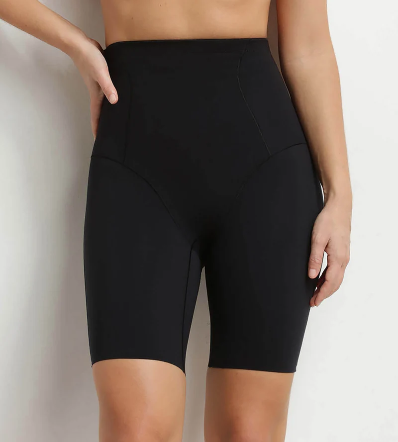 Shorty long gainant femme en microfibre Noir Dim Silhouette Contour