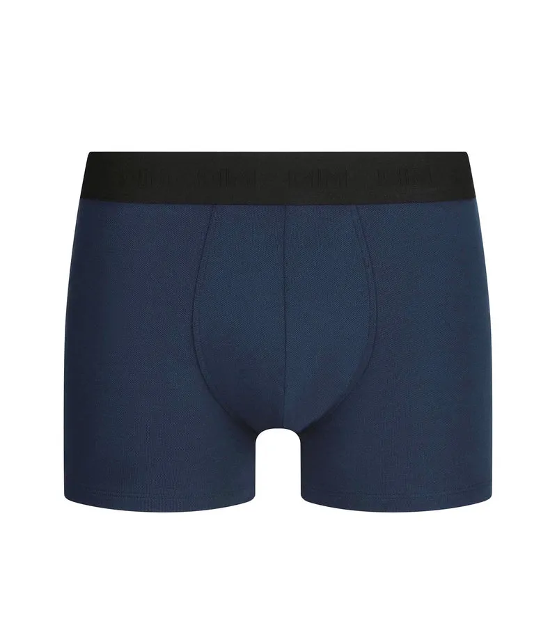 Boxer homme en coton modal piqué Bleu Foncé Dim Smart
