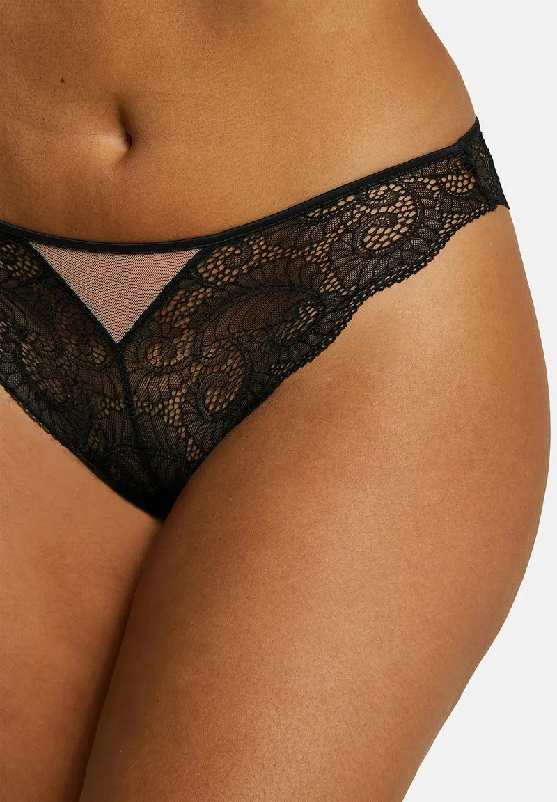 Tanga Serena Noir / Peau