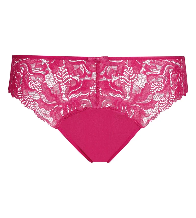 Culotte femme fuchsia en microfibre et dentelle Generous Essentiel