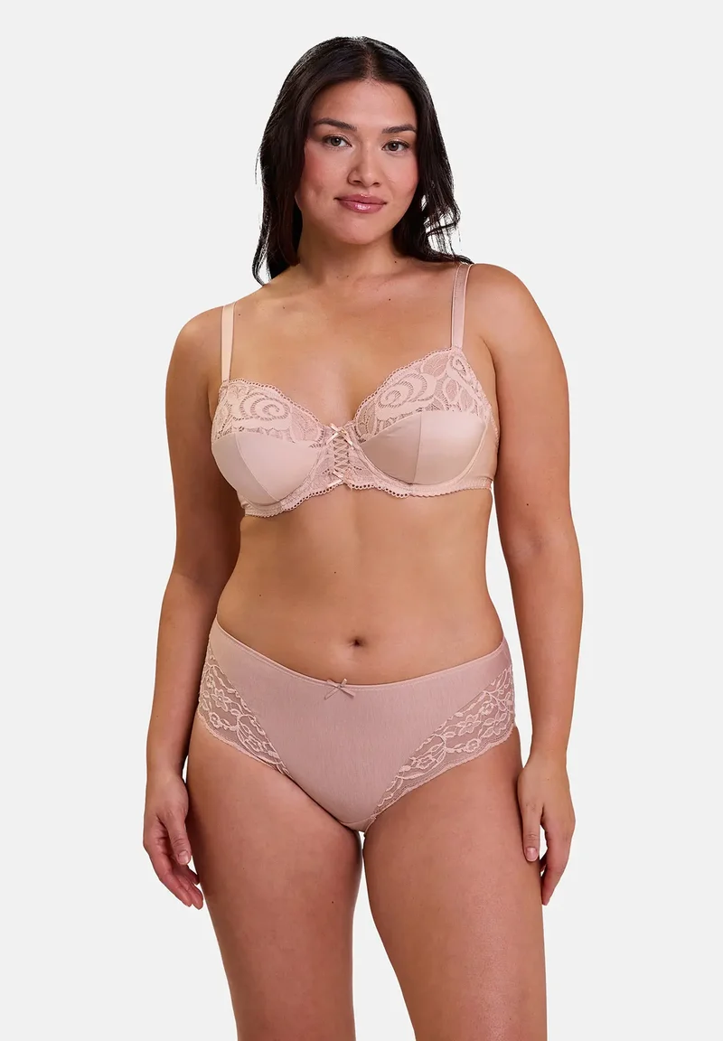 Lot de 2 slips midi Duo Douceur Coton Beige Blush
