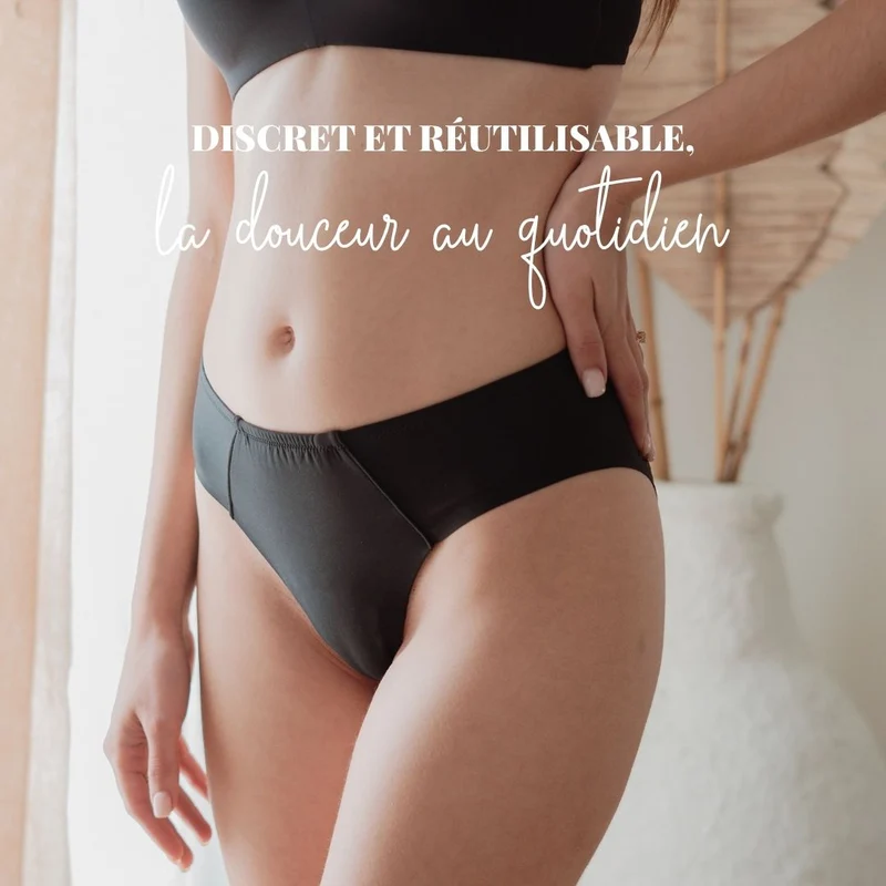 Culotte protège-slip lavable Samba noir