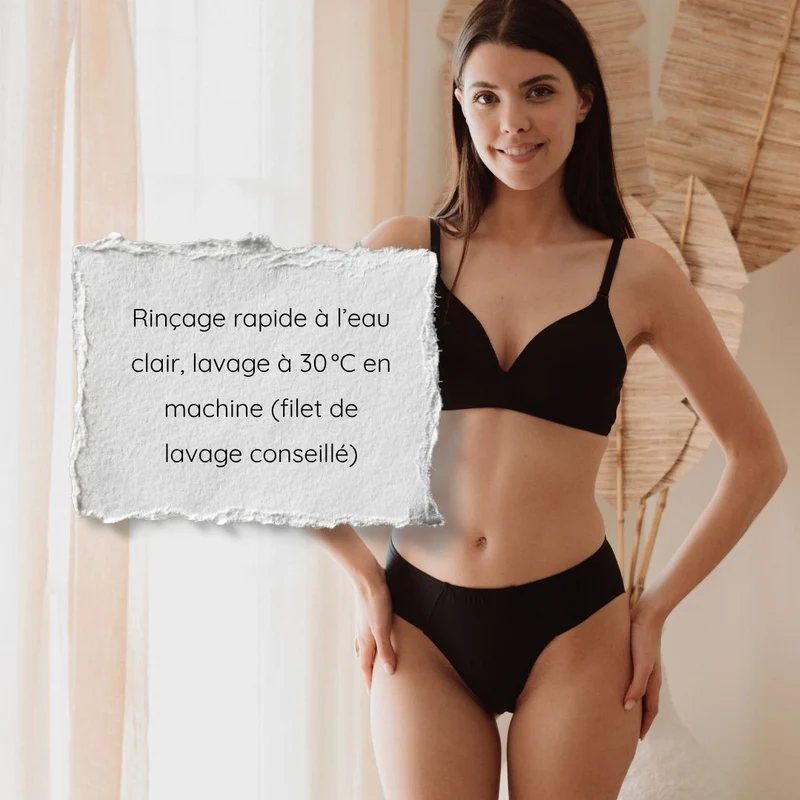 Culotte protège-slip lavable Samba noir