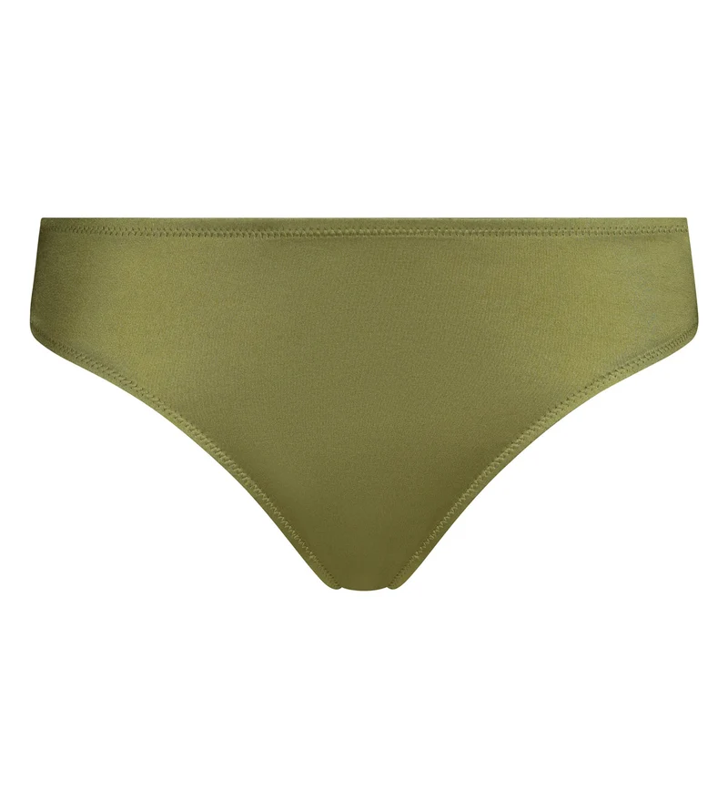 Slip femme en microfibre satinée Vert Kaki Silk Radiance