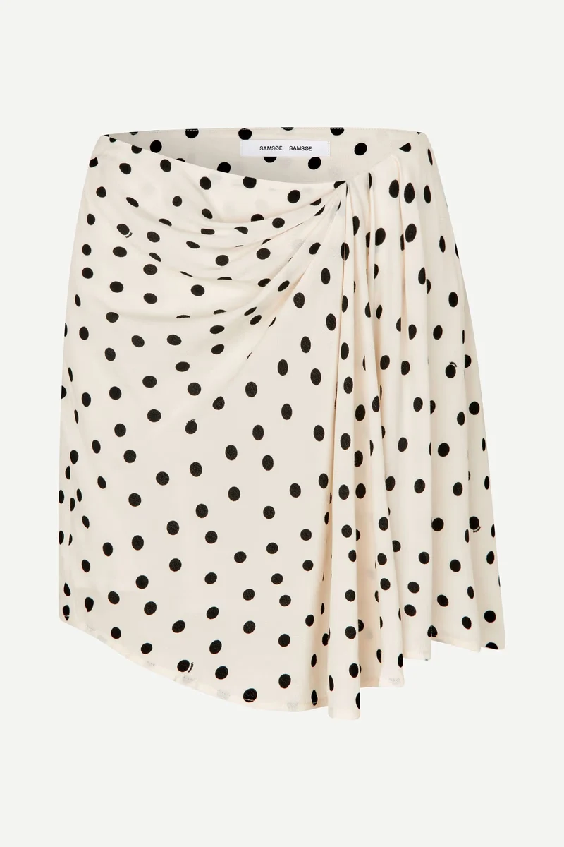 Jupe courte Iben drapée à pois