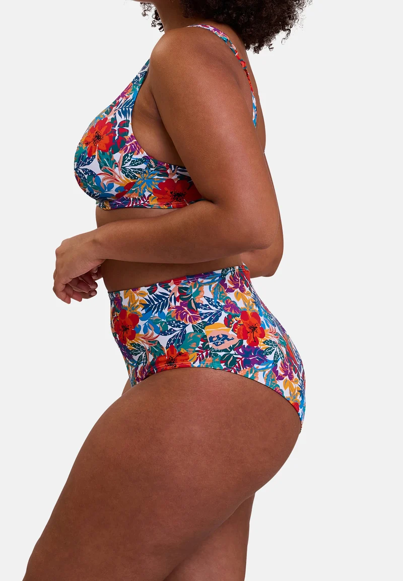 Haut de maillot de bain plongeant Curaçao Imprimé Tropical Multicolore
