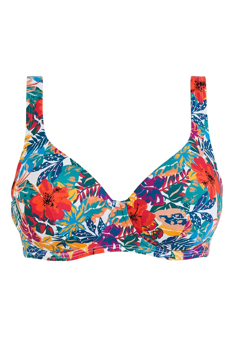 Haut de maillot de bain plongeant Curaçao Imprimé Tropical Multicolore