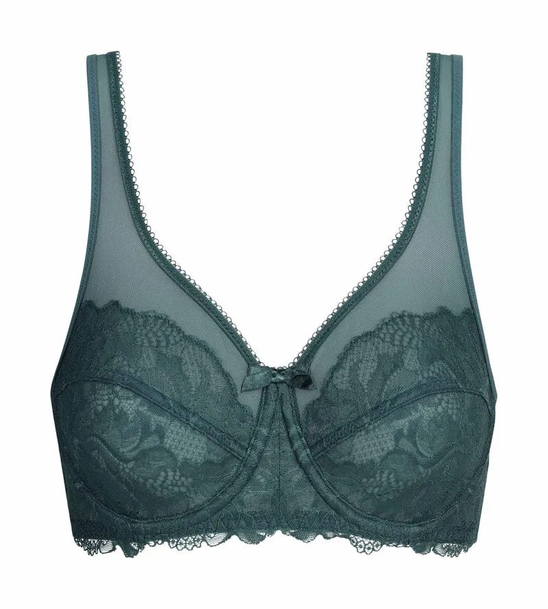 Soutien-gorge emboîtant vert en dentelle Generous Essentiel